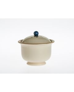 Italian sugar bowl from the Occhio di Gatto collection, handmade by Francesco Fasano in Grottaglie, Italy