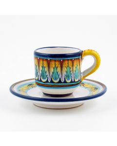 Vario F1 Italian espresso cup and saucer handmade by Fima in Deruta