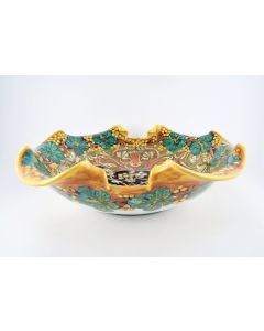 Italian centerpiece bowl Autumn handmade by Francesca Niccacci in Deruta