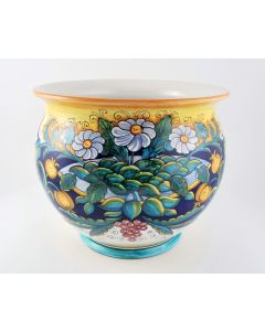 Italian planter Flower Basket handmade by Francesca Niccacci in Deruta