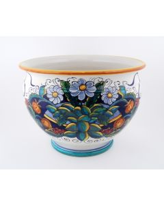 Italian planter Flower Basket 1 handmade by Francesca Niccacci in Deruta