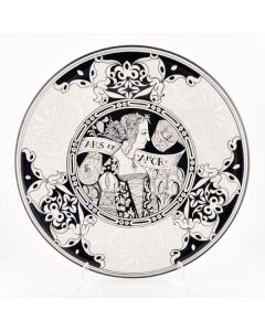 Italian wall plate Ars et Amor handmade by Francesca Niccacci in Deruta