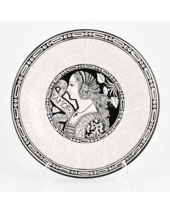 Italian wall plate Amor handmade by Francesca Niccacci in Deruta