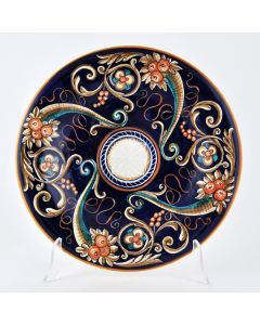 Italian Geometric wall plate handmade by Francesca Niccacci in Deruta