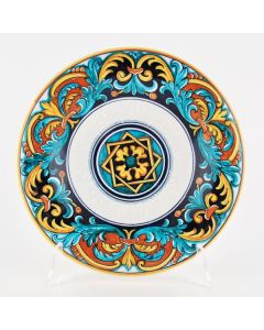 Italian Geometric wall plate handmade by Francesca Niccacci in Deruta
