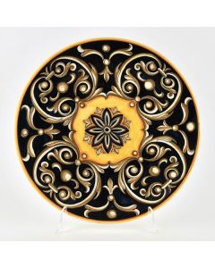 Italian Geometric wall plate handmade by Francesca Niccacci in Deruta