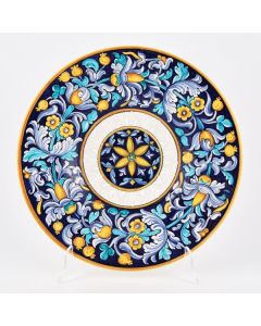 Italian Geometric wall plate handmade by Francesca Niccacci in Deruta