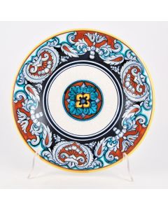 Italian Geometric wall plate handmade by Francesca Niccacci in Deruta
