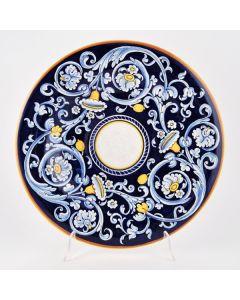 Italian Geometric wall plate handmade by Francesca Niccacci in Deruta