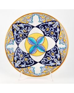 Italian Geometric wall plate handmade by Francesca Niccacci in Deruta