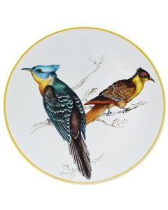 Italian round plate Joy handmade by Francesca Niccacci in Deruta