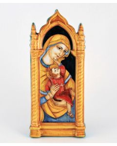 Italian wall hanging Madonna and Child handmade by Francesca Niccacci in Deruta