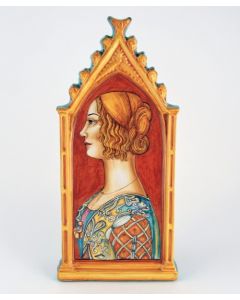 Italian wall hanging Lady Portrait handmade by Francesca Niccacci in Deruta