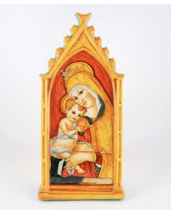 Italian wall hanging Madonna and Child handmade by Francesca Niccacci in Deruta
