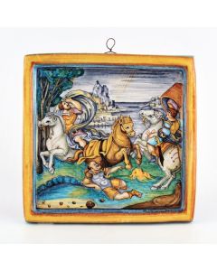 Italian wall hanging Knights handmade by Francesca Niccacci in Deruta