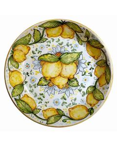 Italian wall plate Lemons hand-painted by Ghenos in Messina